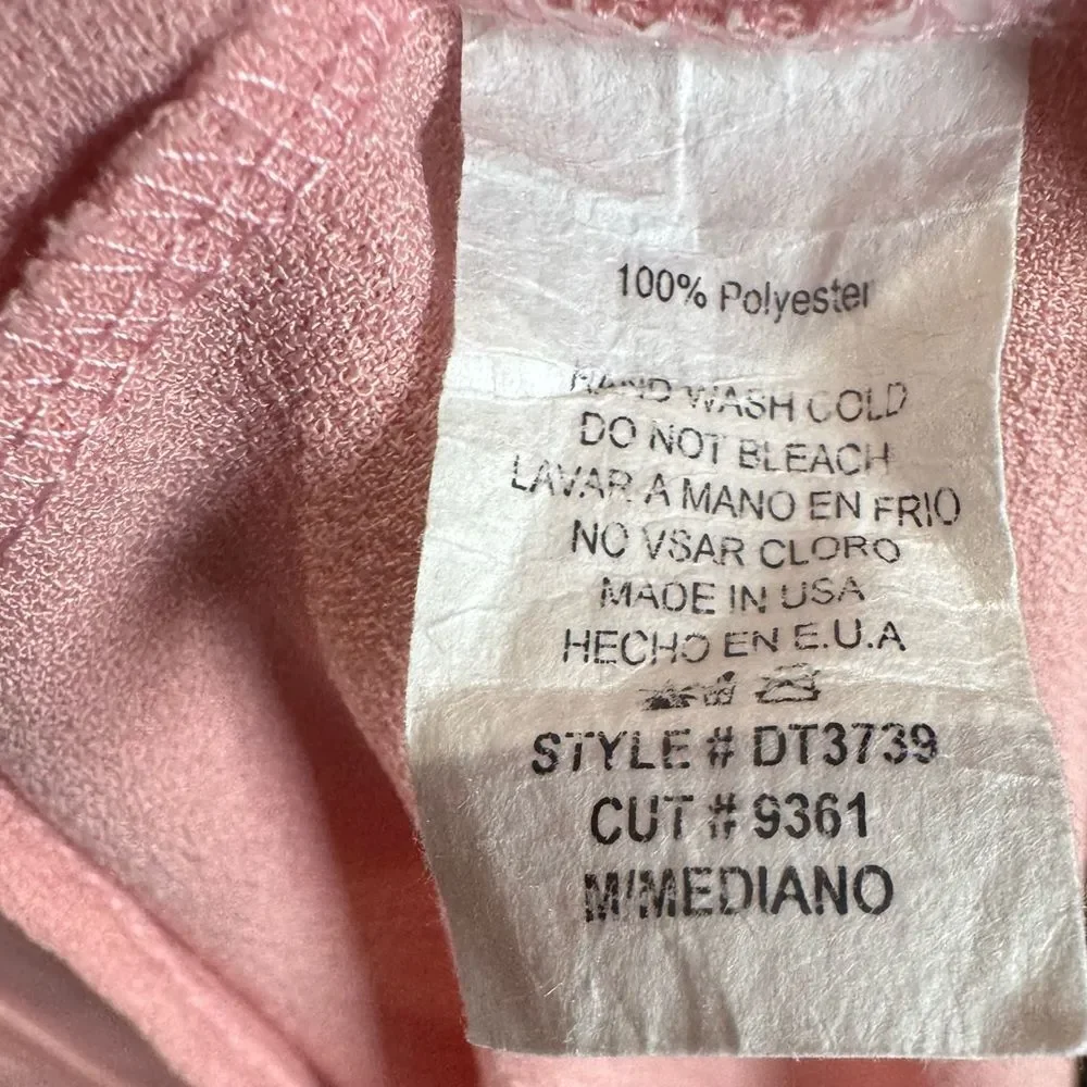 Ces Femme dusty pink double ruffle sleeve shift dress size medium